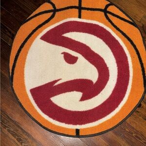 Basketball Themed Round Rug - Orange and Red ATLANTA HAWKS 80’s place mat